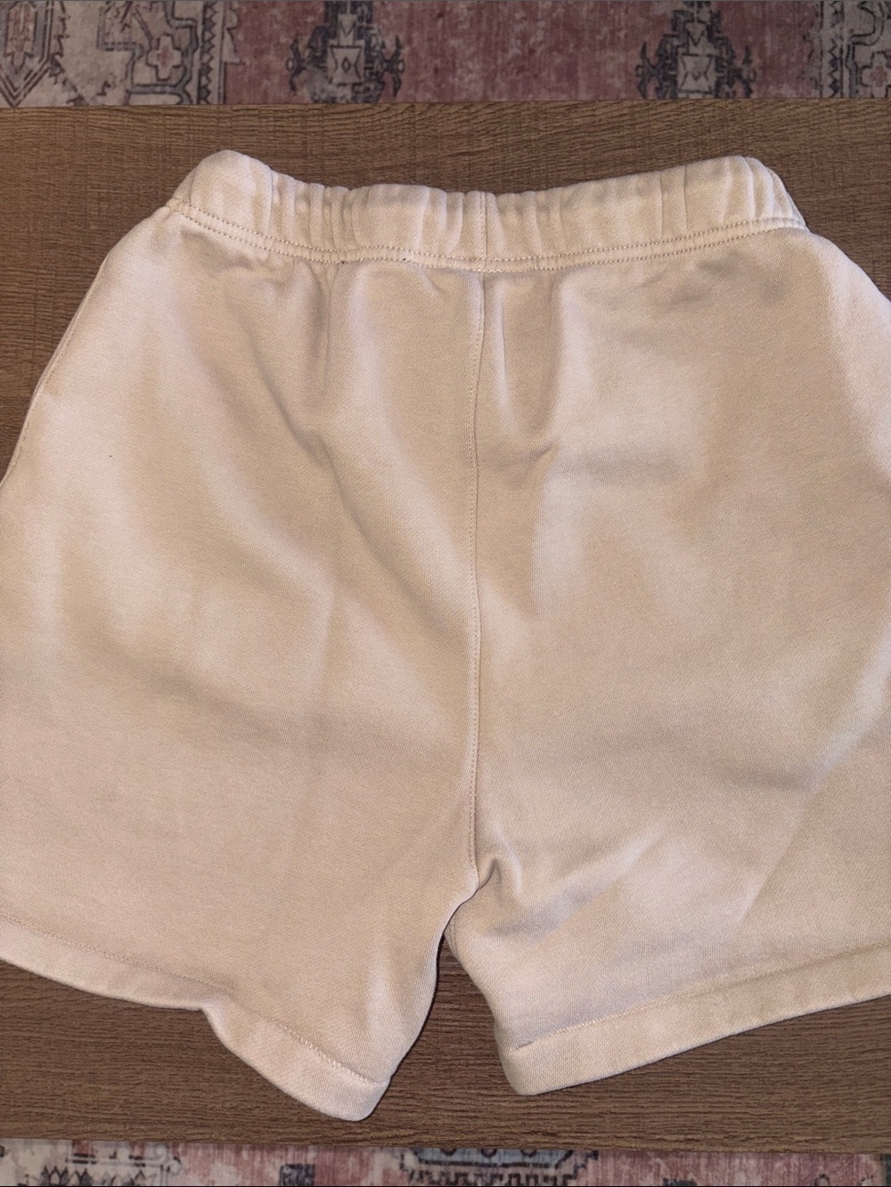 Essentials Cream Sweat Shorts with Drawstring - Picture 4 of 5